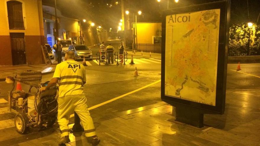 Imagen de los trabajos de preparación esta madrugada.