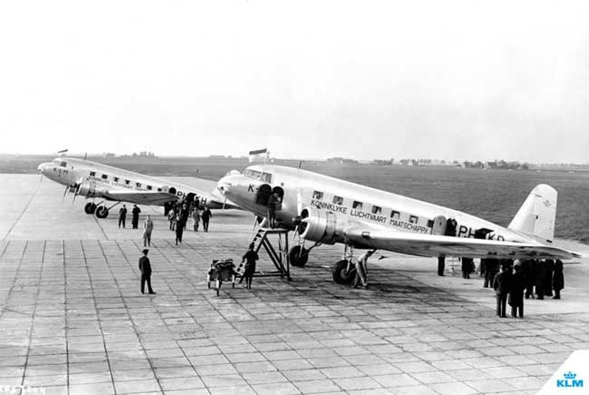 Una imagen de los aviones de KLM en 1935