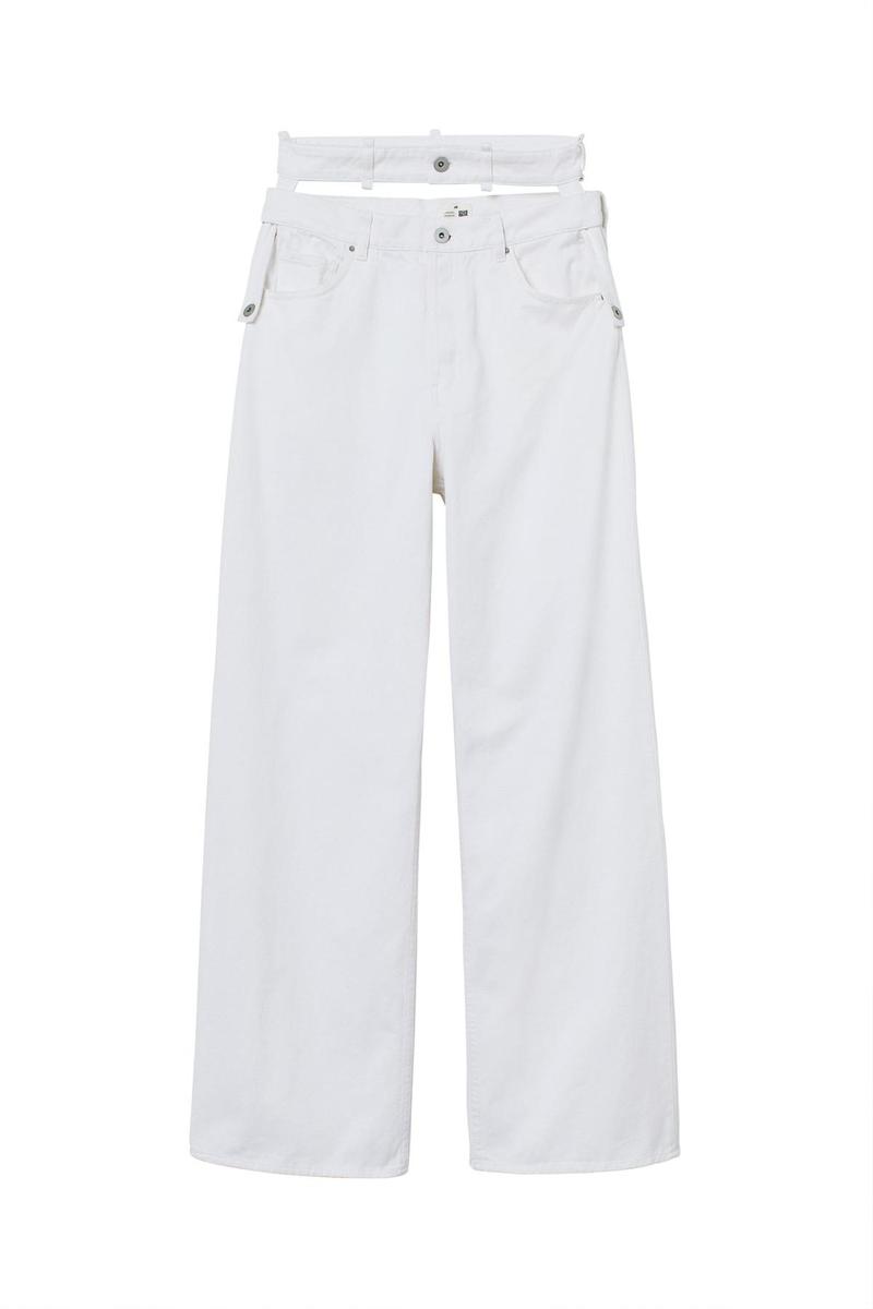 Vaqueros blancos oversize con doble cintura extraíble, de H&amp;M (59,99 euros)