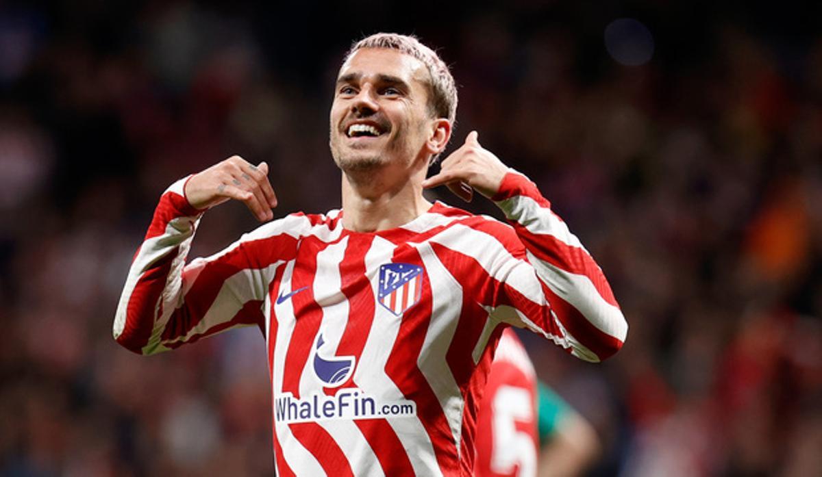 Griezmann celebra uno de los tres tantos