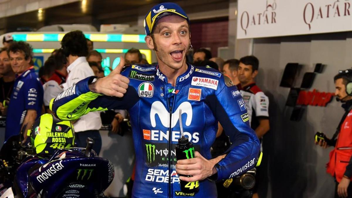 Rossi celebró el tercer puesto conseguido en Losail