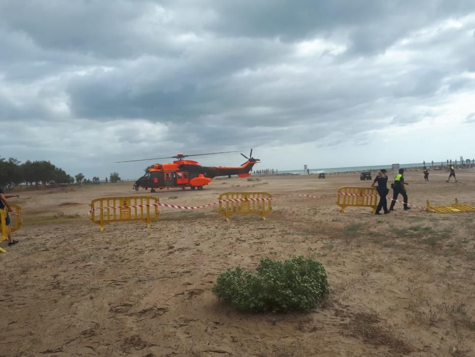 Simulacro accidente helicóptero en la playa del Port de Sagunt