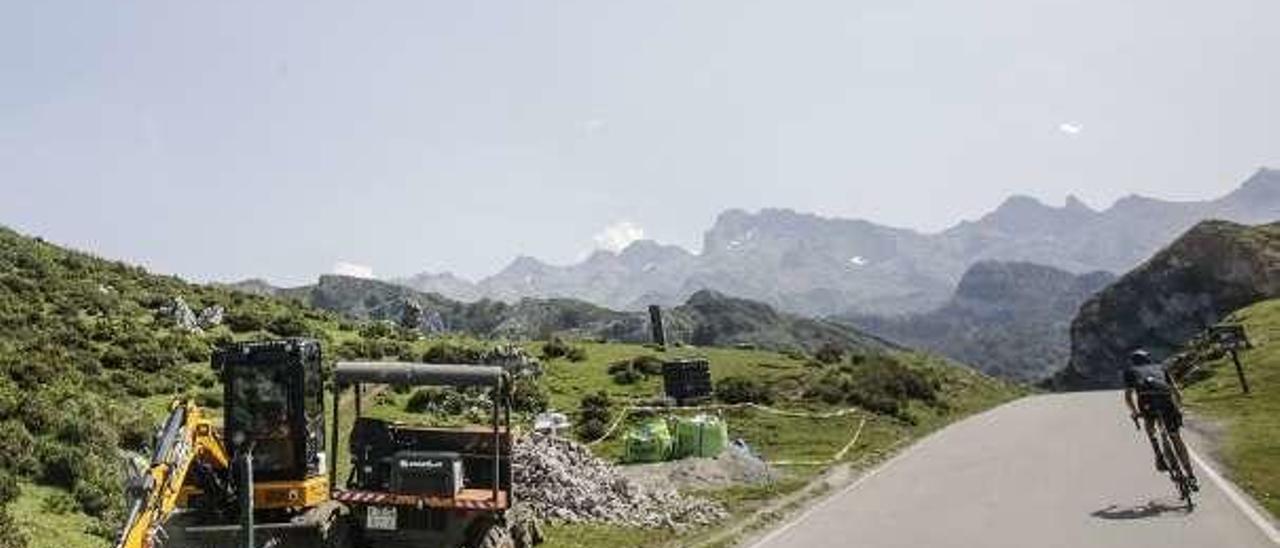 Las obras del mirador de la Princesa en los Lagos.