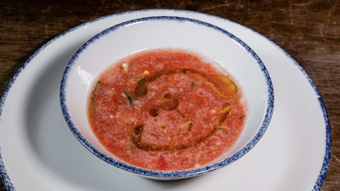 El gazpacho de El Mesón de Fuencarral (Madrid).