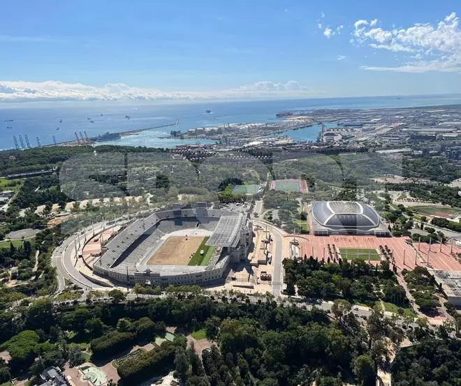 Imágenes exclusivas: empieza la colocación del césped en Montjuïc