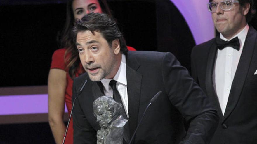 El actor Javier Bardem recoge su Goya.