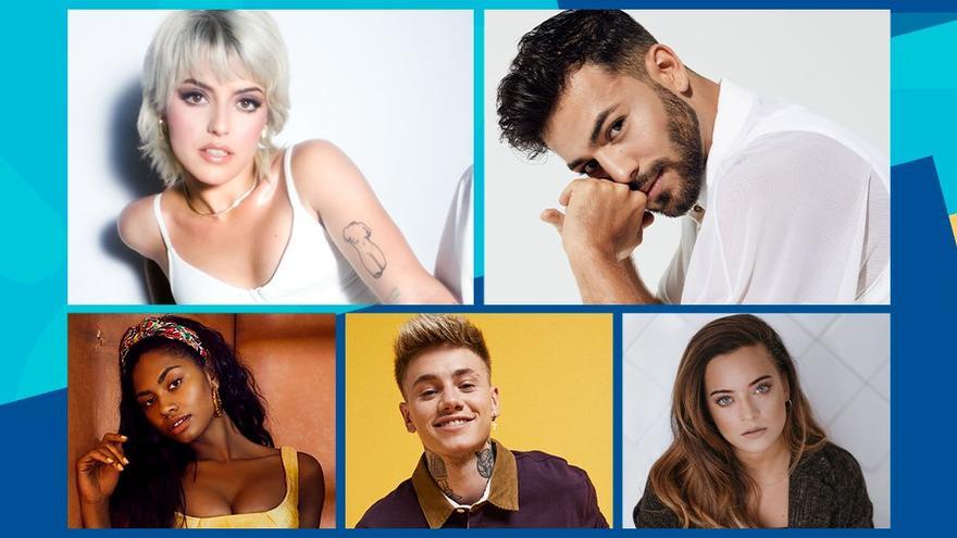 Alba Reche, Agoney, Nia Correia, Hugo Cobo y Noelia Franco.