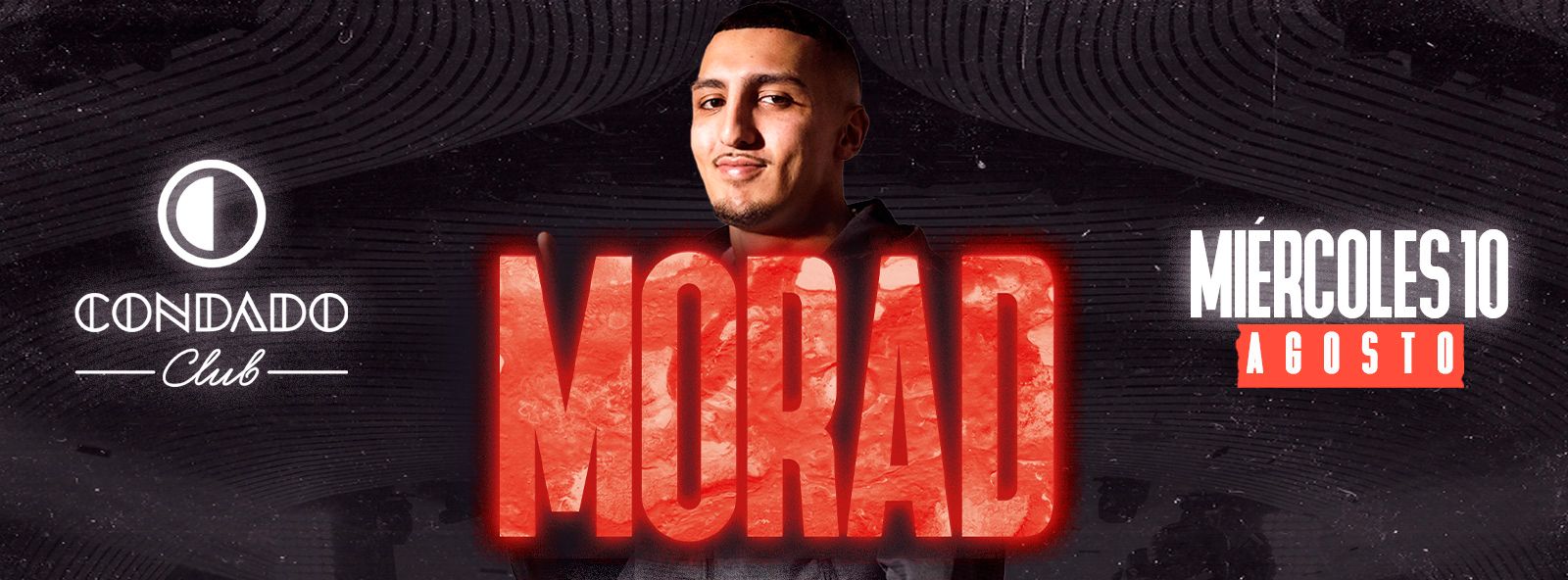 Cartel del concierto de Morad en Condado Club.