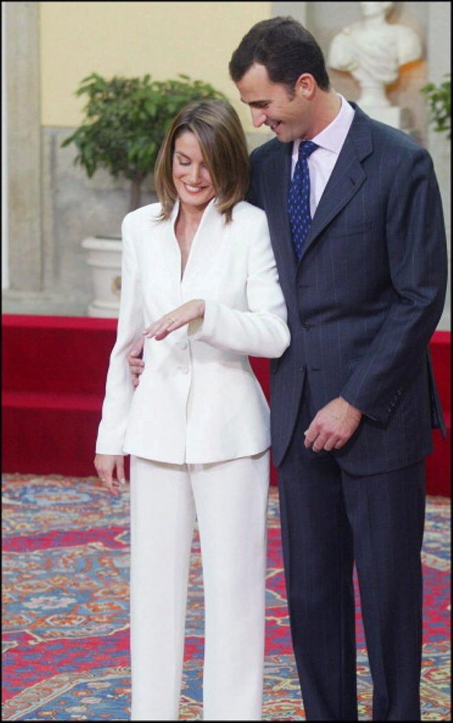 Los reyes de España durante su pedida oficial. 6 de noviembre de 2003