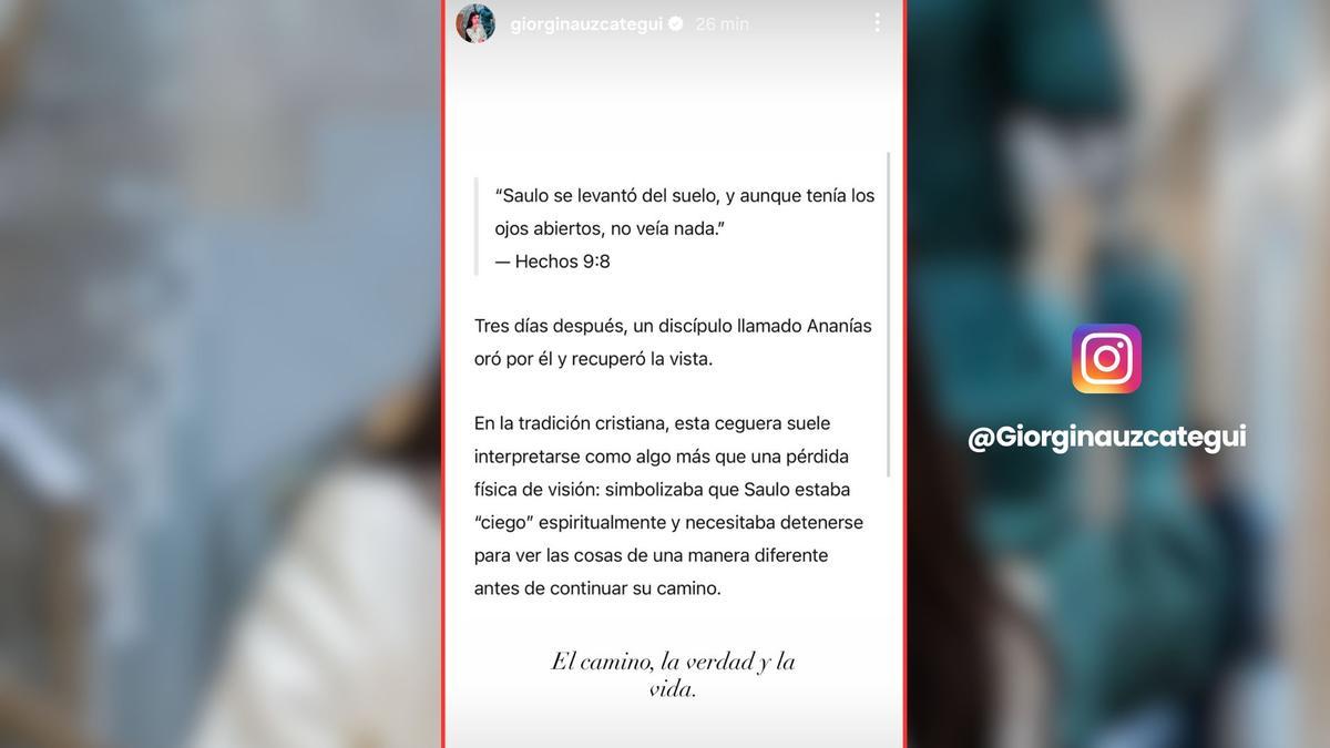 El mensaje de Giorgina Uzcategui en redes sociales