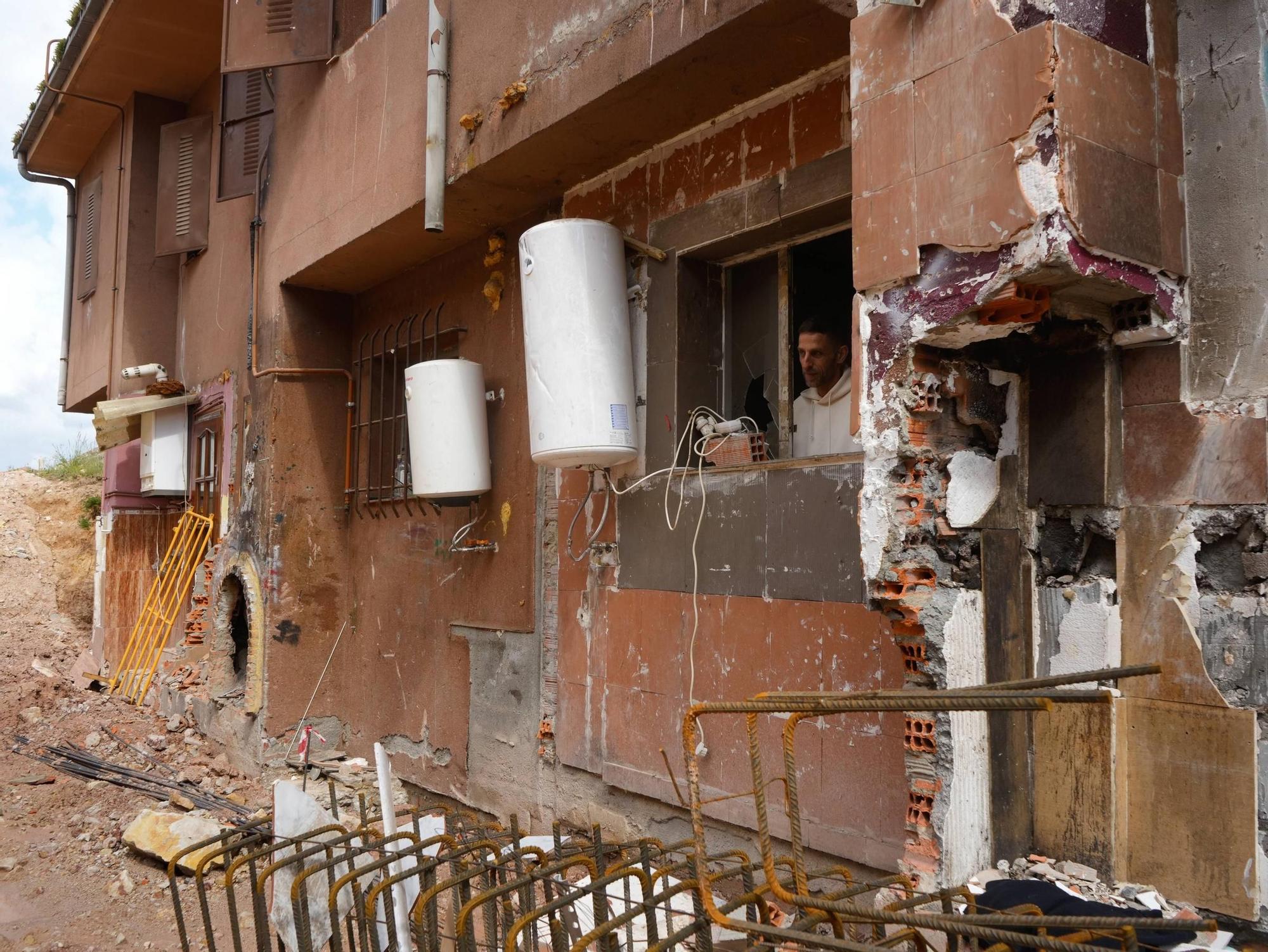 Estado de las casas tras el derrumbe del muro de Rabiche