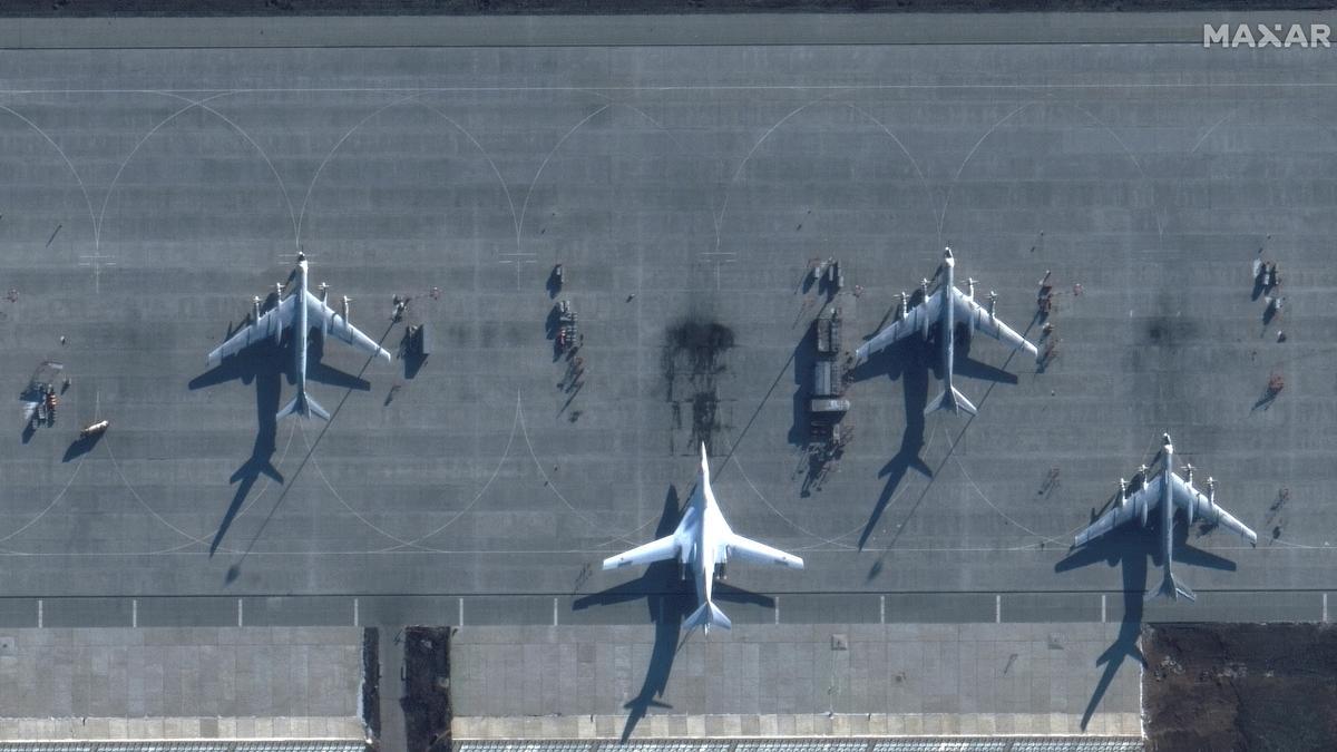 La base aérea de Engels, en Rusia, en una vista de satélite, en una imagen de archivo