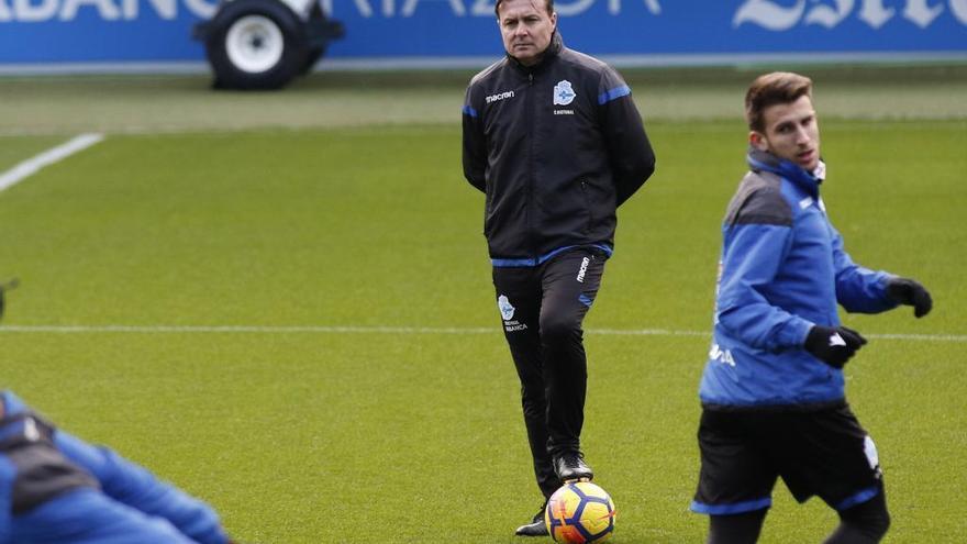 Cristóbal, en un entrenamiento en Riazor.