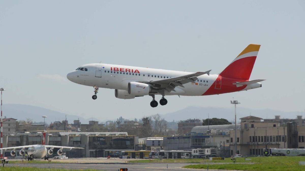 Un avión de la flota de Iberia.