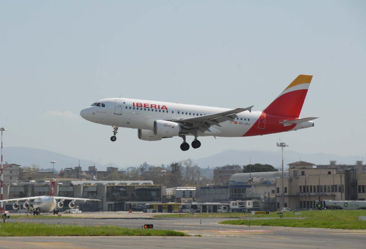 Un avión de la flota de Iberia.