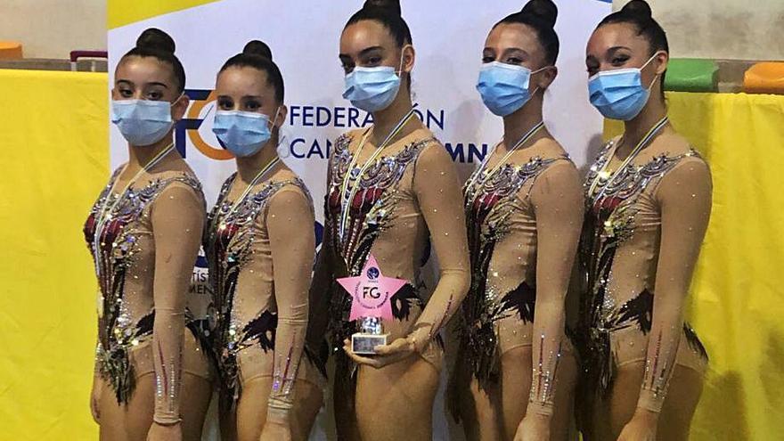 Los clubes de Gimnasia Rítmica de Tenerife se cuelgan diez oros en la cita regional de Maspalomas