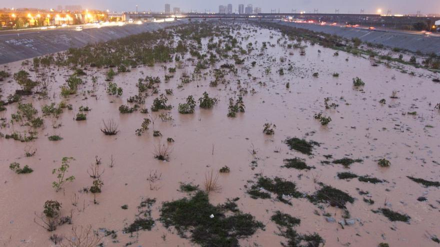 El nuevo cauce del Turia, inundado. Foto: Germán Caballero