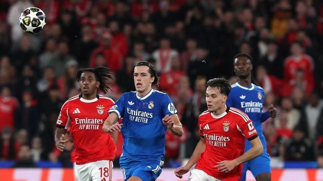 Alvaro Carreras, en el partido ante el Benfica