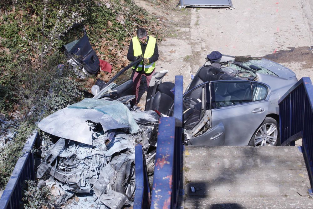 Accident de trànsit a la C-66 a Palol de Revardit