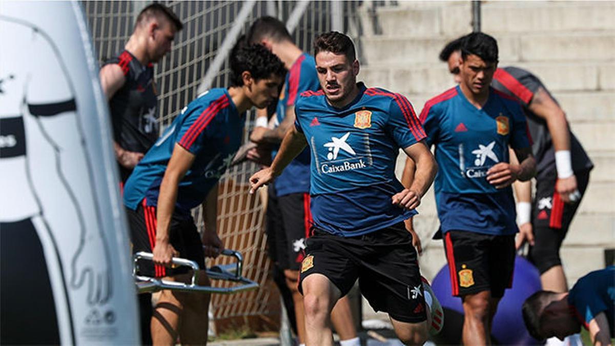 El último entrenamiento de la selección española sub-21 en Bolonia