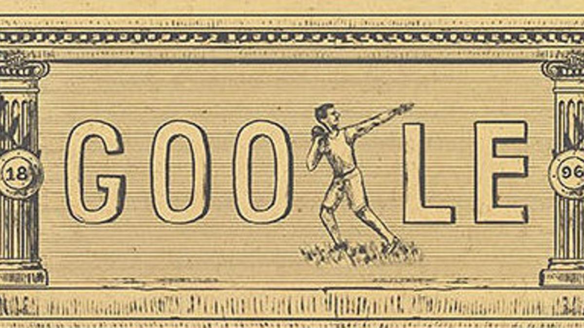 'Doodle' de Google dedicado a los primeros Juegos Olímpicos modernos, celebrados en Atenas en 1896.