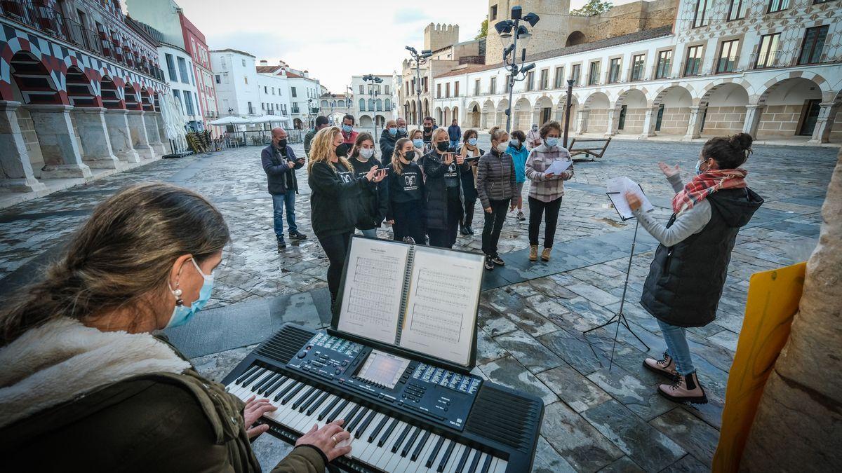 Protesta de los profesores de música de Badajoz