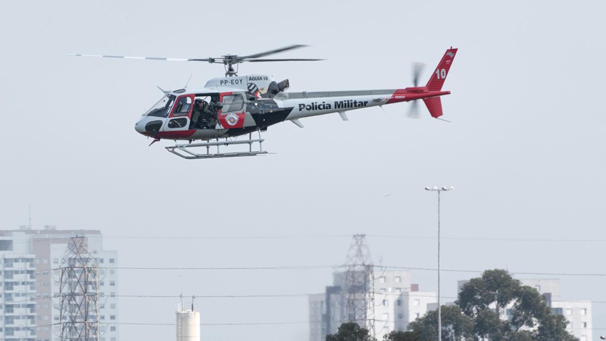 Un helicóptero de la policía militar brasileña.