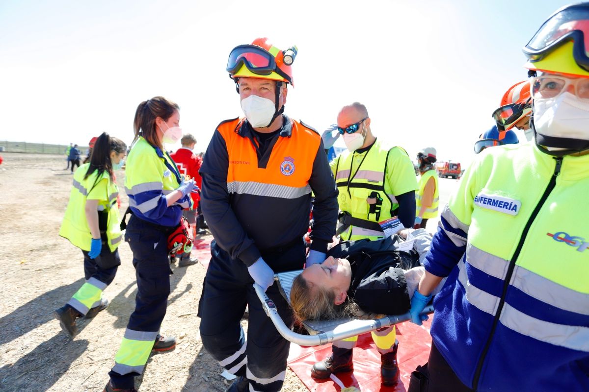 Así ha sido el simulacro de accidente aéreo en Murcia