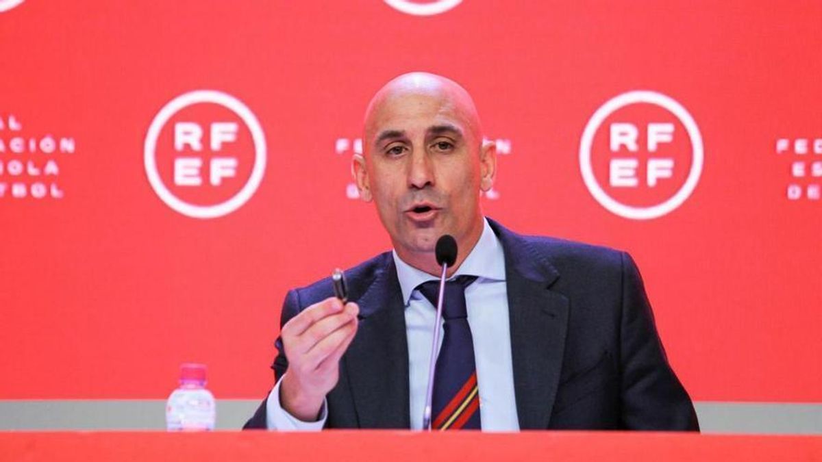 Luis Rubiales, durante una rueda de prensa.