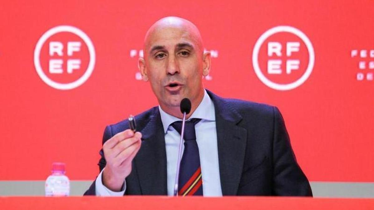 Luis Rubiales, durante una rueda de prensa.