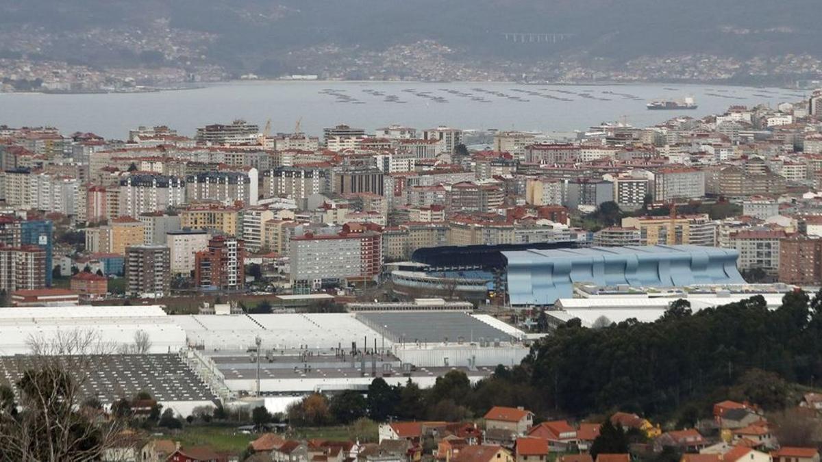 Panorámica del polígono deBalaídos, en el corazón de laciudad de Vigo. /  RICARDO GROBAS