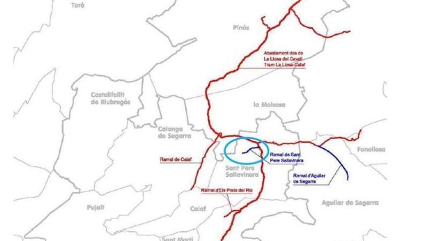 Mapa de la connexió a Sant Pere Sallavinera