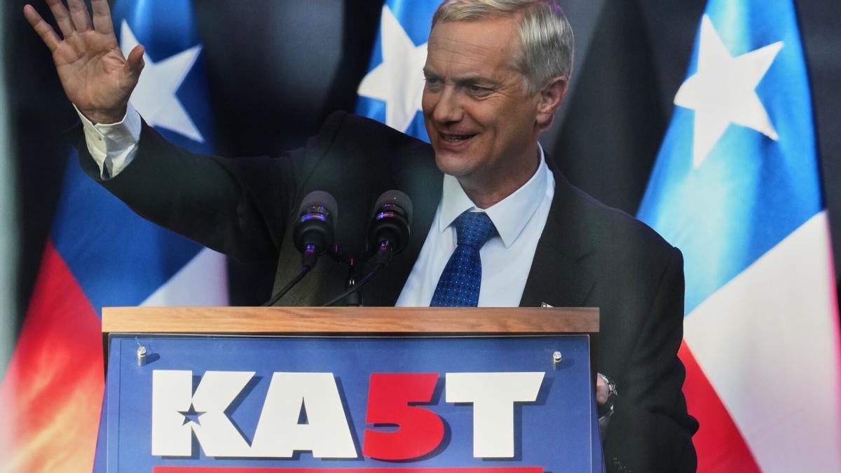 José Antonio Kast, durante un mitin de la campaña electoral.