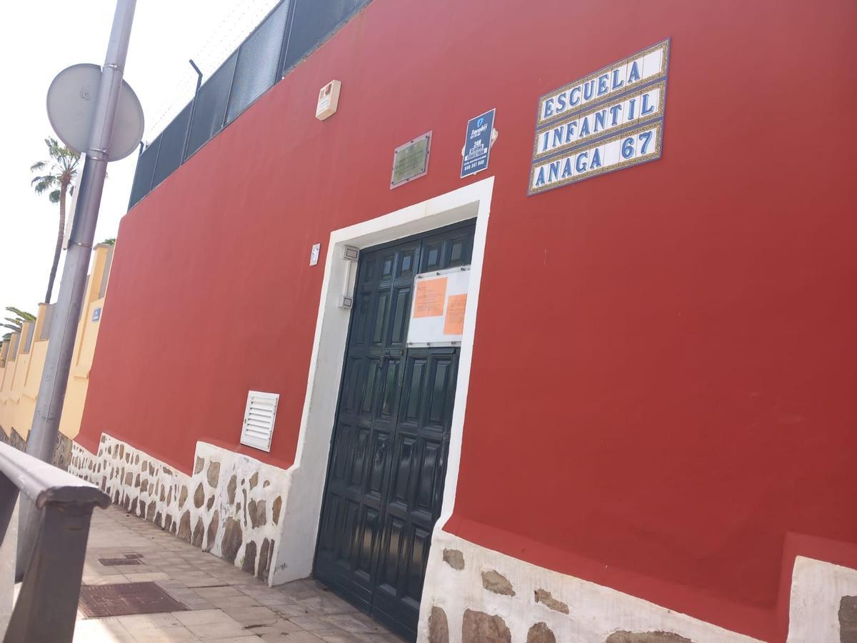 Fachada de la escuela infantil Anaga, en el número 67 de la calle Prosperidad, en el barrio de Fátima.