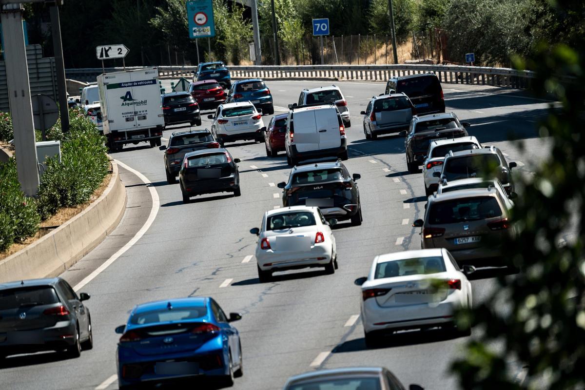 Tráfico en la A3 por la operación salida del mes de agosto.