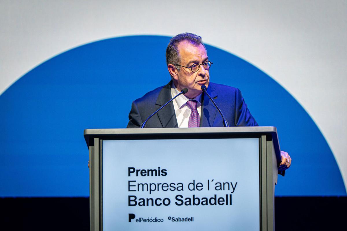 Albert Sáez, director de EL PERIÓDICO DE CATALUNYA, durante su parlamento.