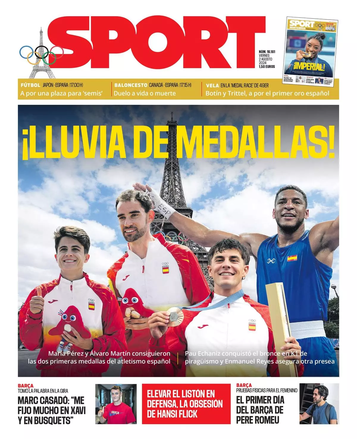 La portada de SPORT de hoy viernes, 2 de agosto de 2024