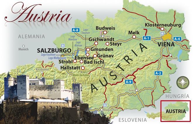 Mapa ruta romántica Austria