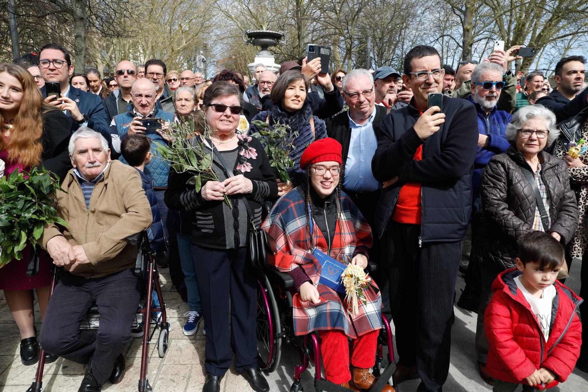 Multitudinaria bendición de ramos y procesión de La Borriquilla en Avilés