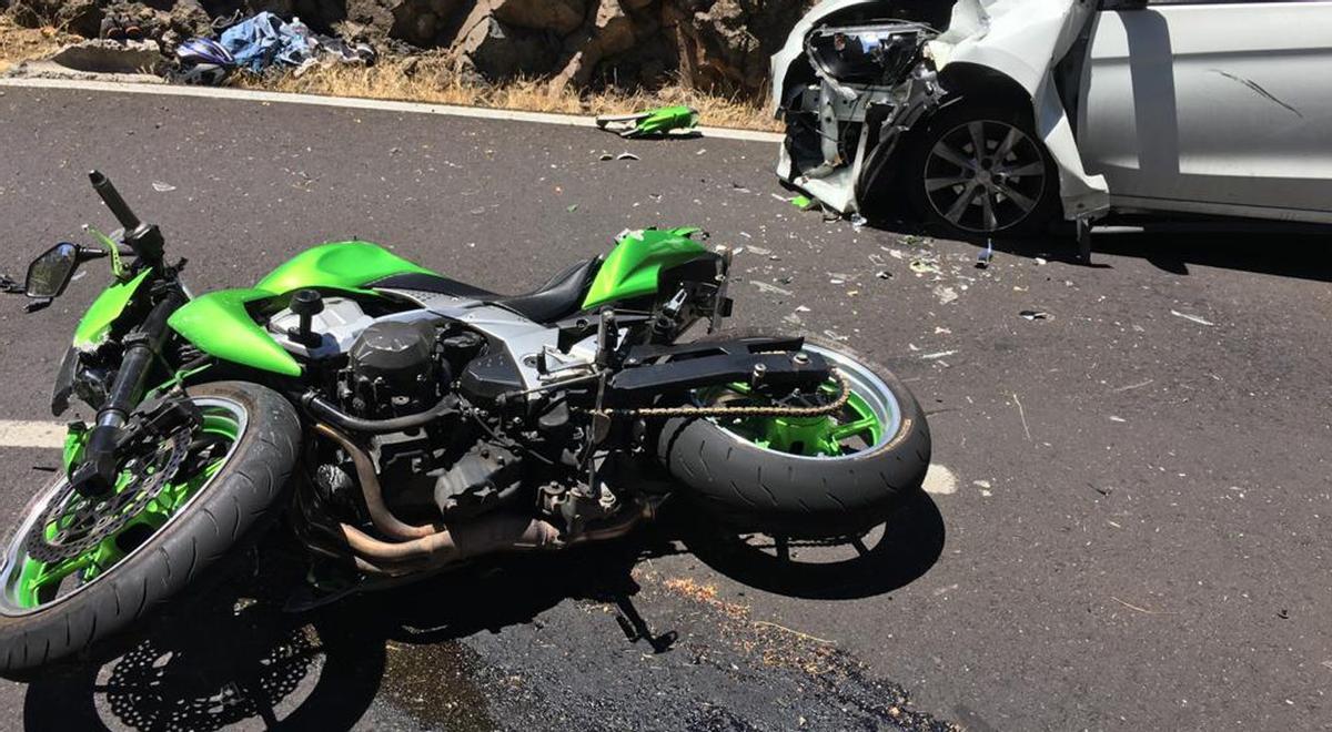 Imagen de archivo de un accidente de moto en la TF-21.