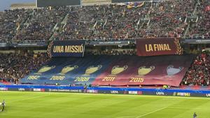 ¡Brutal! El mosaico del FC Barcelona en Montjuic: Una misión... La final!