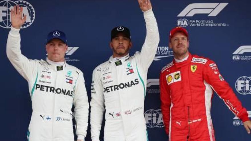 Hamilton, Bottas i Vettel ocupen els tres primers llocs de la graella