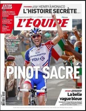 Portada LÉQUIPE domingo 14 de octubre de 2018