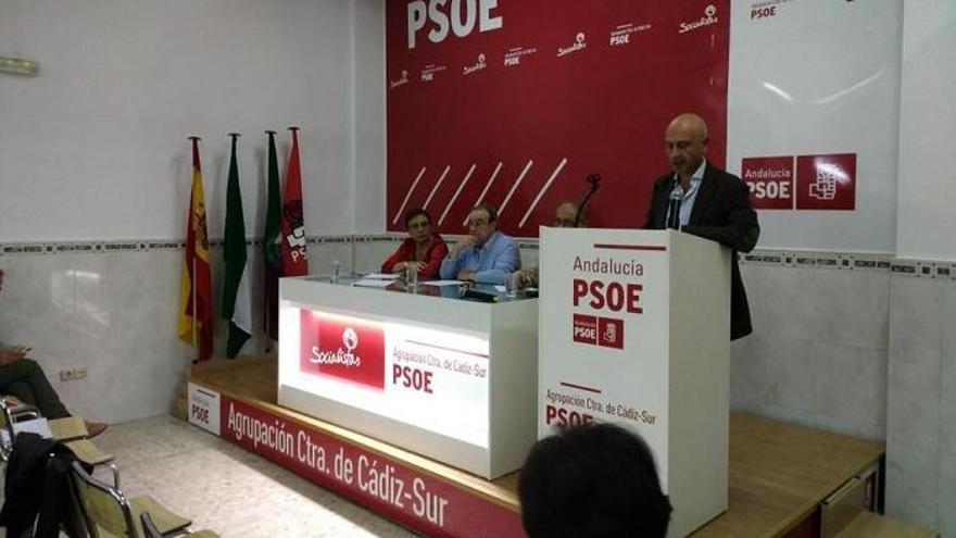 Javier Salas, durante la asamblea que se ha celebrado este jueves.