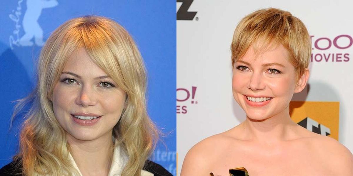 Michelle Williams, con pelo largo y corto