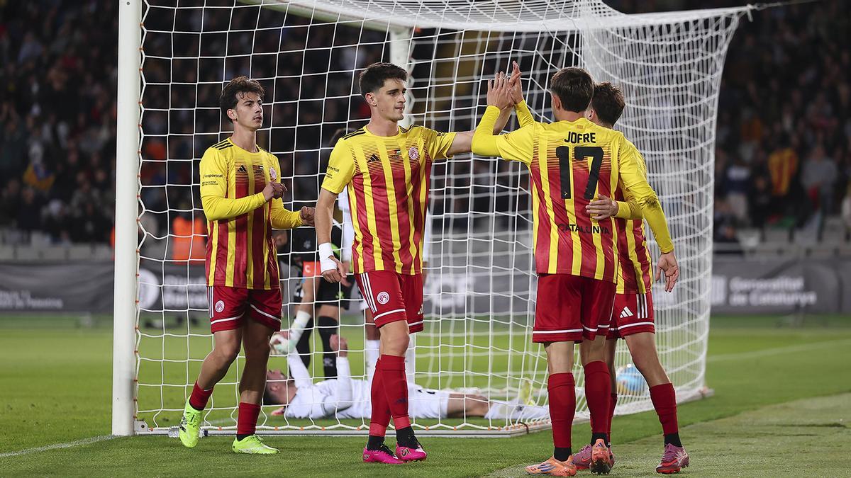 Partido entre Catalunya-Palestina en el Estadi Olímpic de Lluís Companys