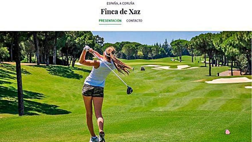 Portada de la web de Avantespacia que promociona el campo de golf de Xaz.