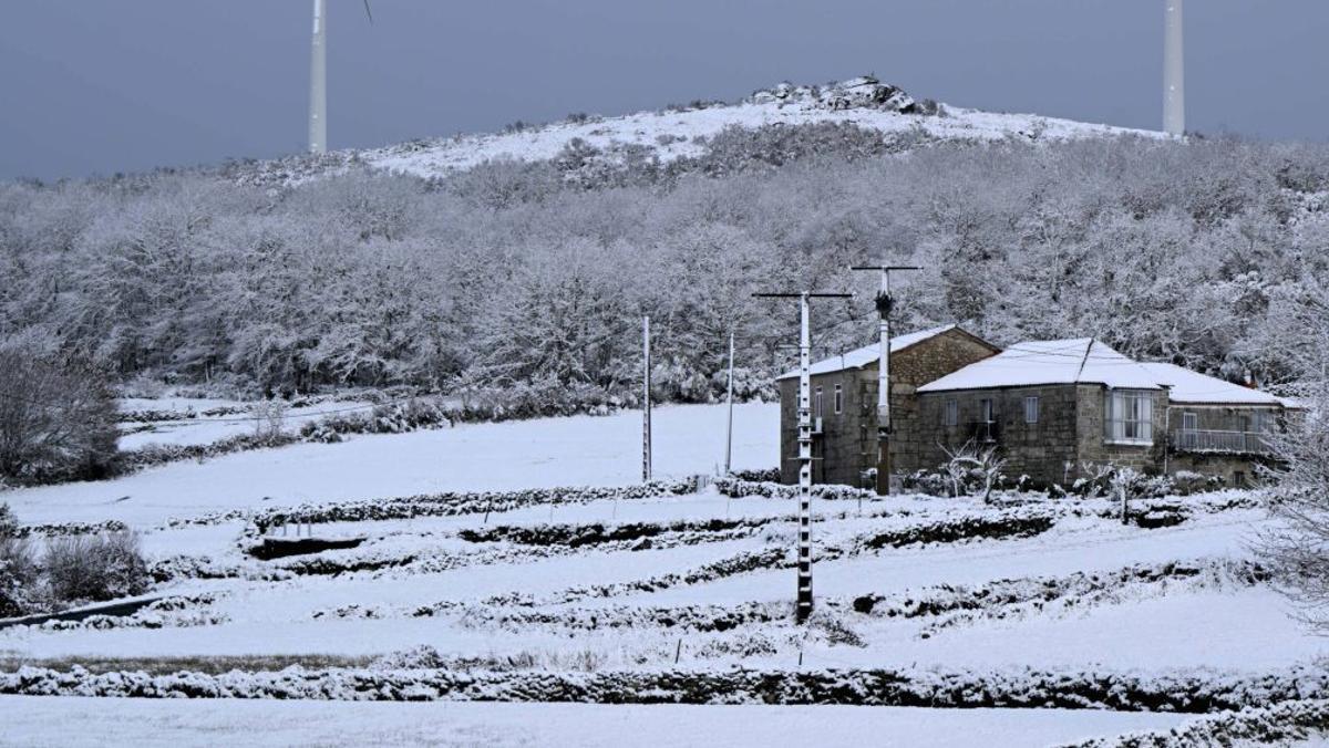 Un paisaje nevado en Chandrexa de Queixa.