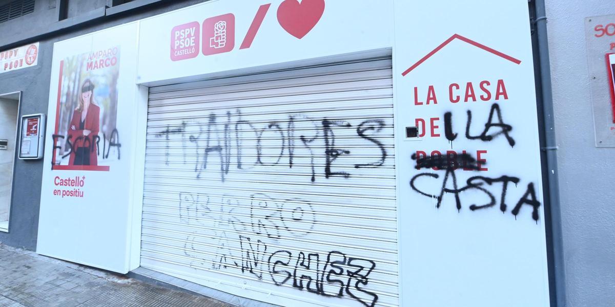 El PSPV denuncia ataques a la sede de Castelló y reclama a PP y Vox que ...