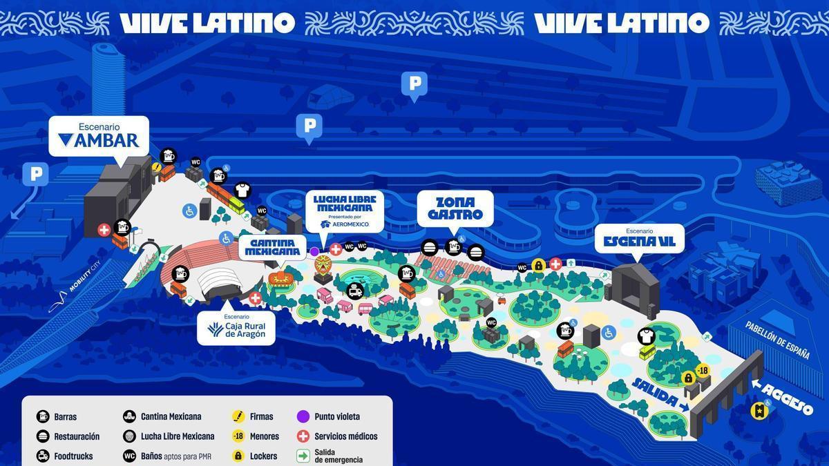 Plano del recinto del Festival Vive Latino.